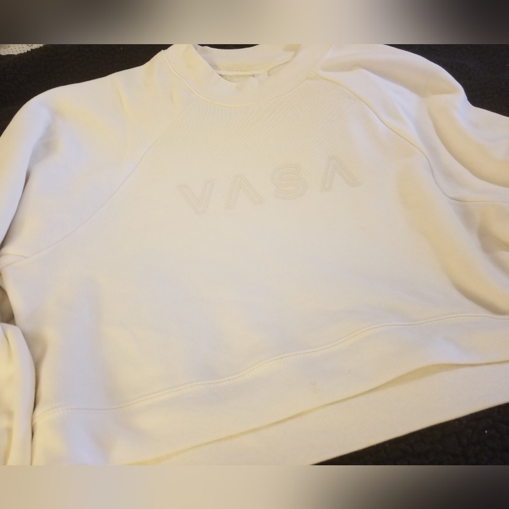 Cute Crewneck Crop Gym Sweatshirt Cream